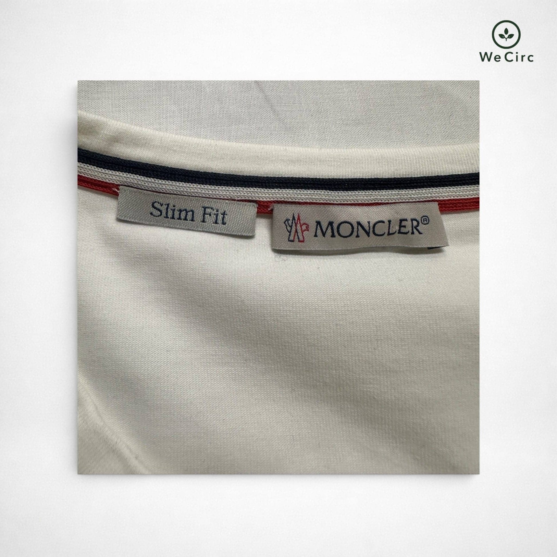 Basic Logo Shirt mit dreifarbigem Besatz WeiÃŸ M - Detailbild