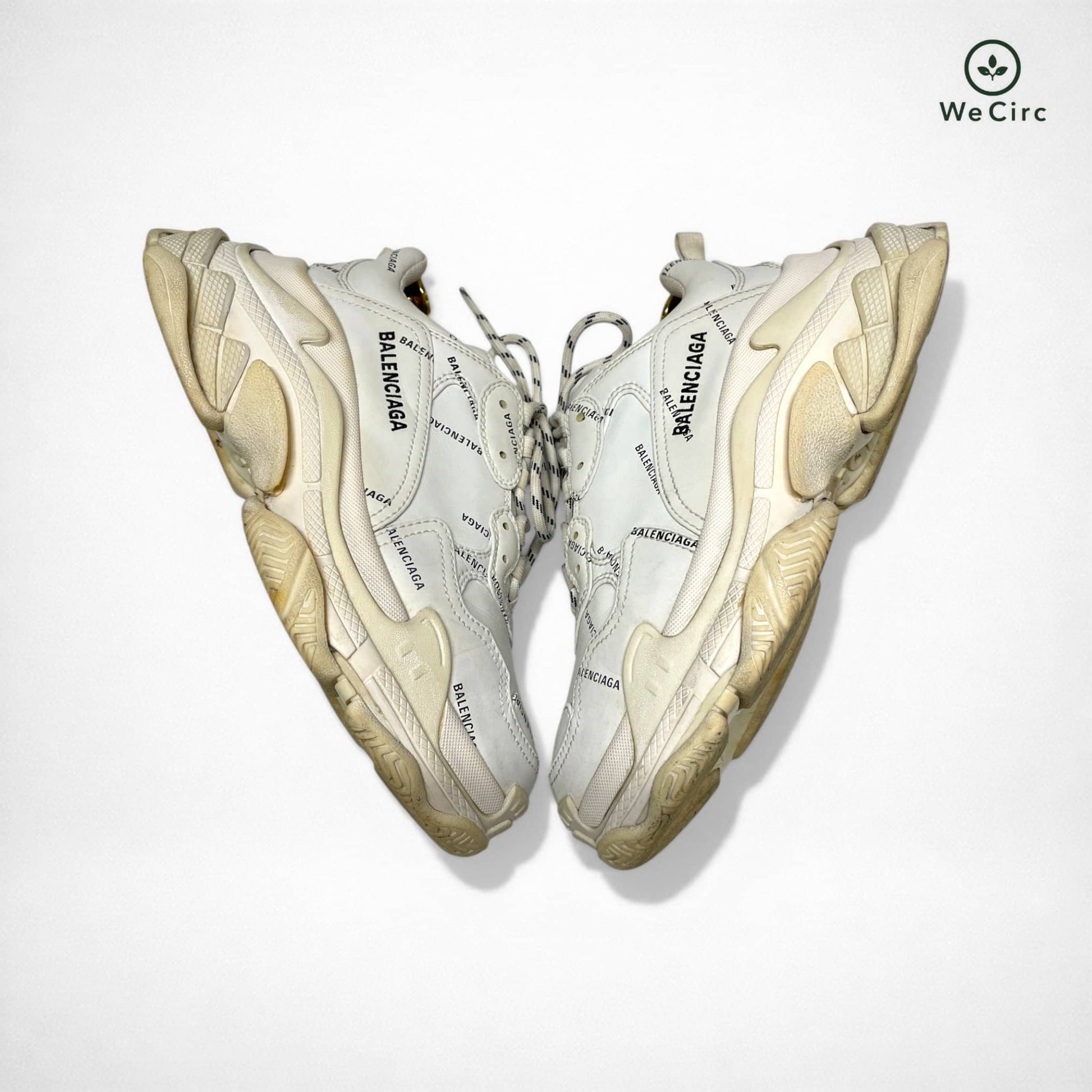 Triple S all over Logo Sneaker Weiß 39 - Detailansicht