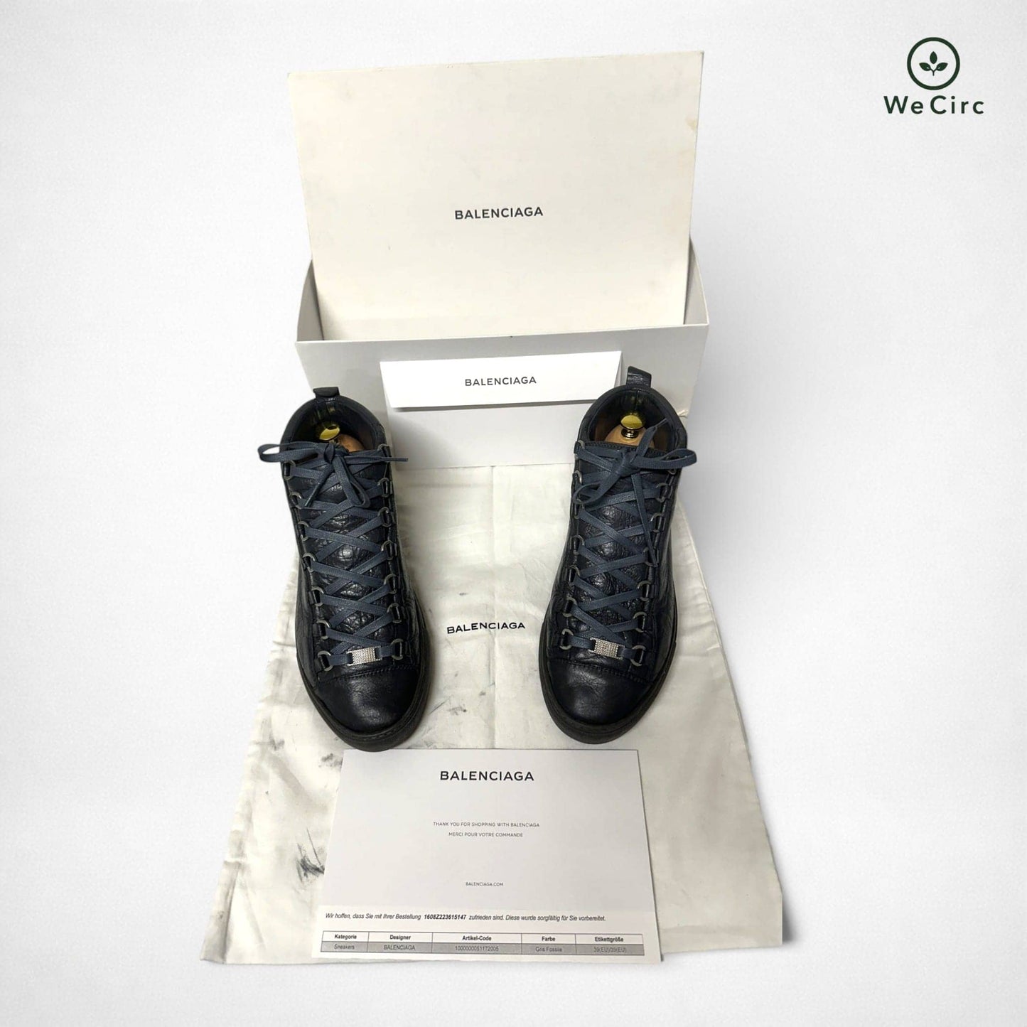 Balenciaga Arena High Top Sneaker Grau 39 - Hauptansicht
