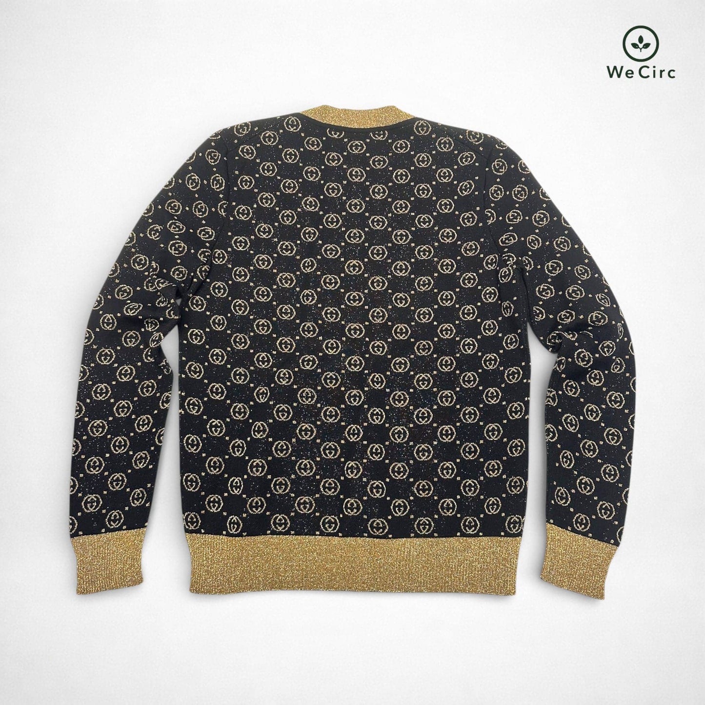 GG Metallic Woll-Jacquard Cardigan Schwarz M - Detailbild