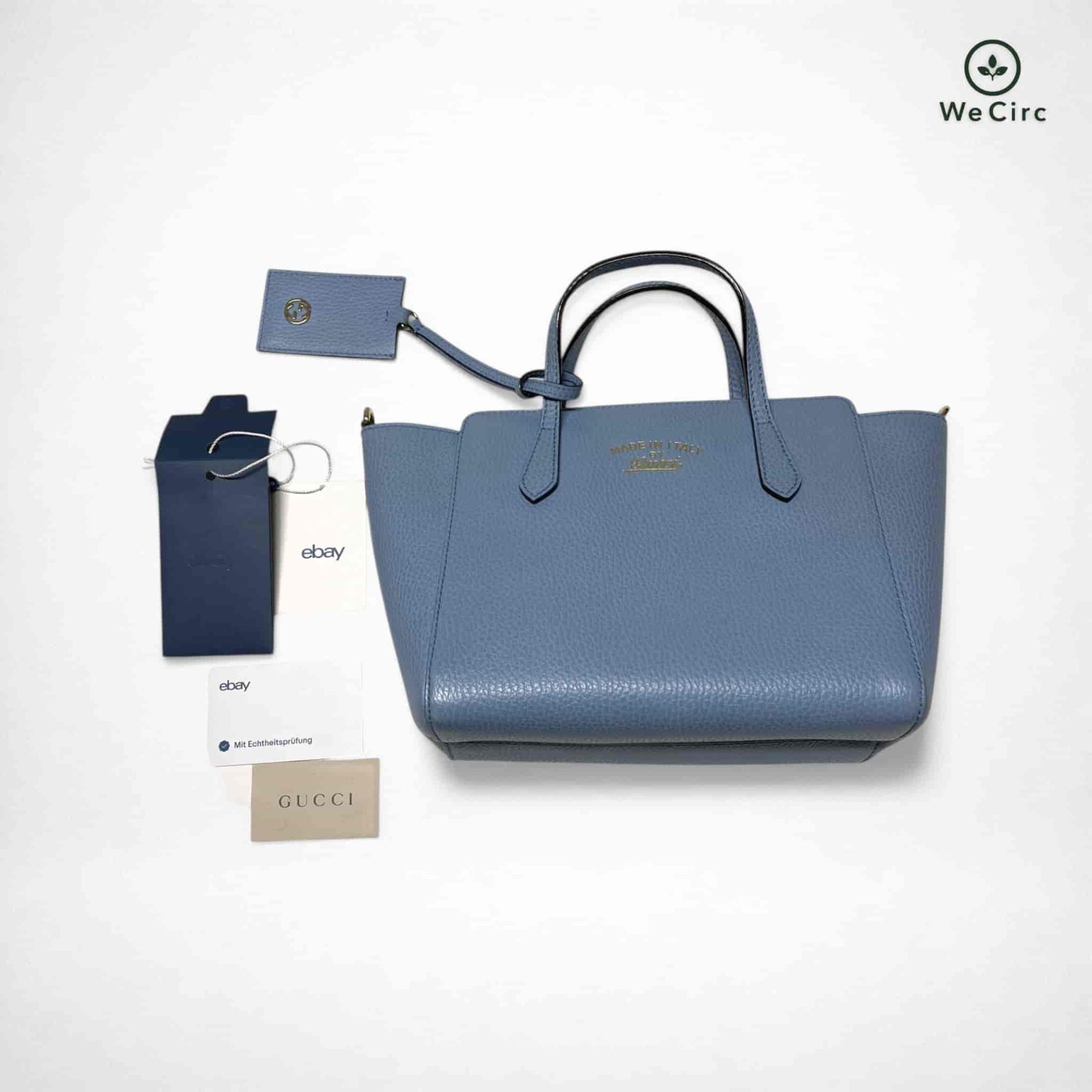 Gucci Gucci Swing Two Way Ledertasche Blau - Hauptansicht