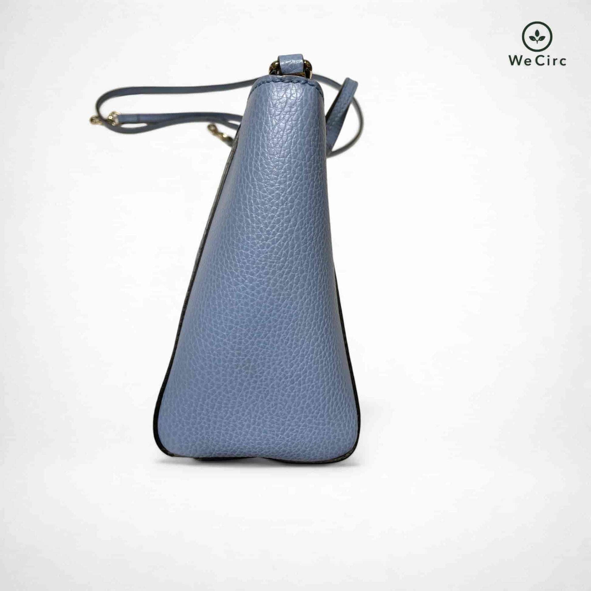 Gucci Swing Two Way Ledertasche Blau - Detailansicht