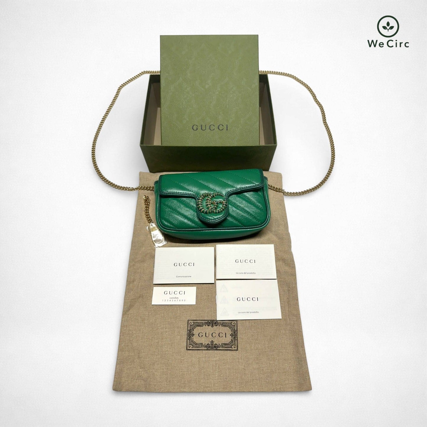 Gucci Marmont Mini Schultertasche Grün - Hauptansicht
