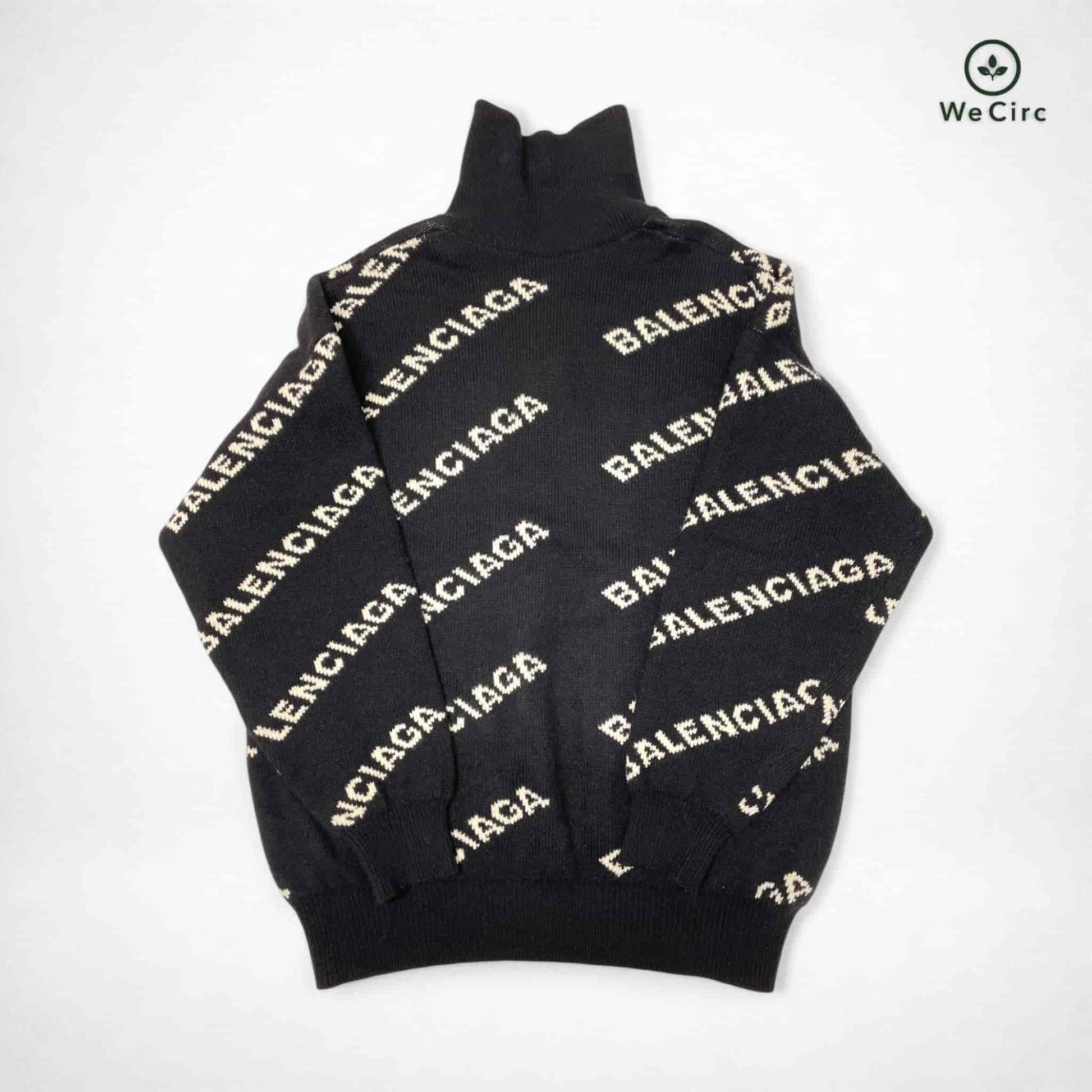 Allover Logo Half-Zip Sweater Schwarz L - Detailansicht