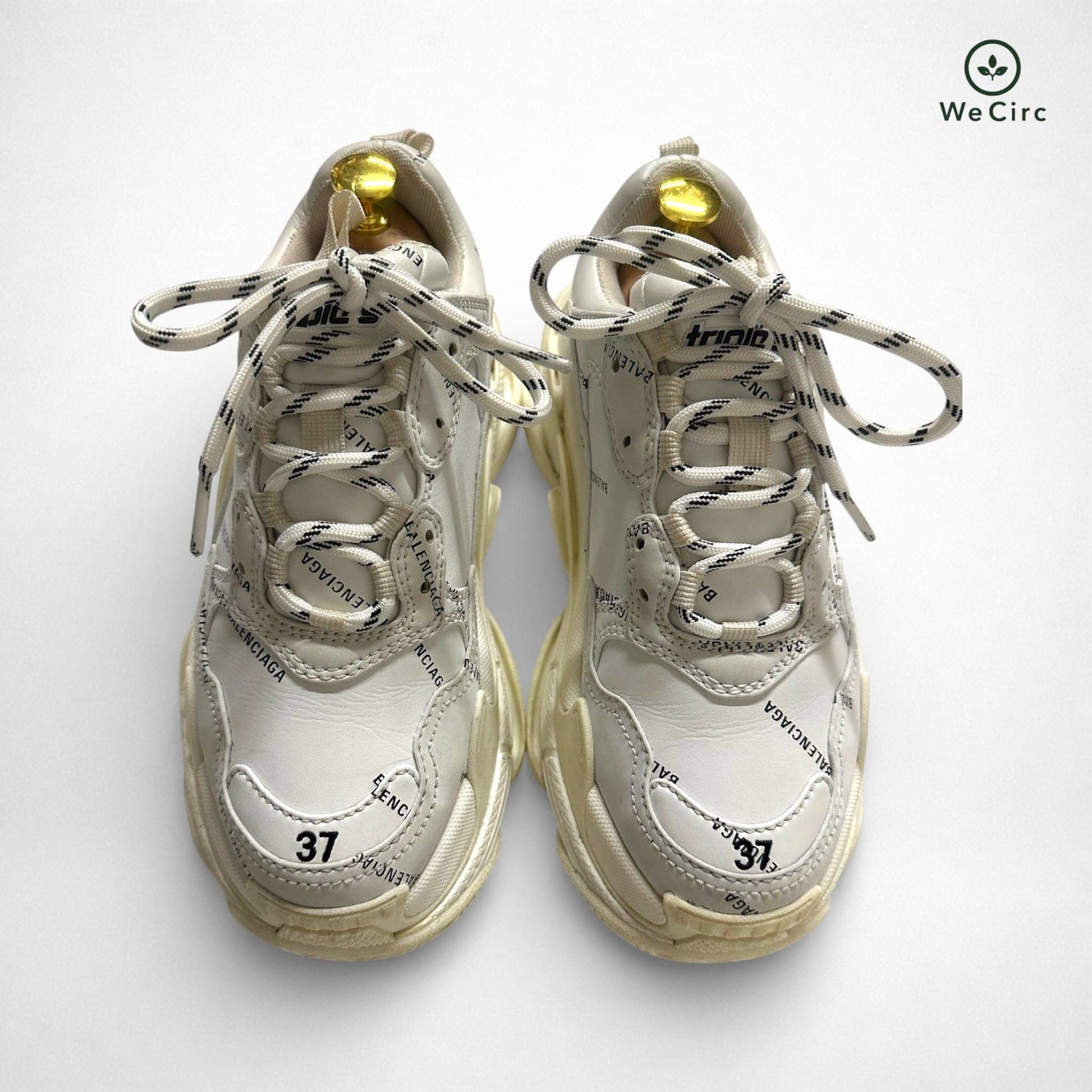 Triple S Logo Print Sneaker WeiÃŸ 37 - Detailbild