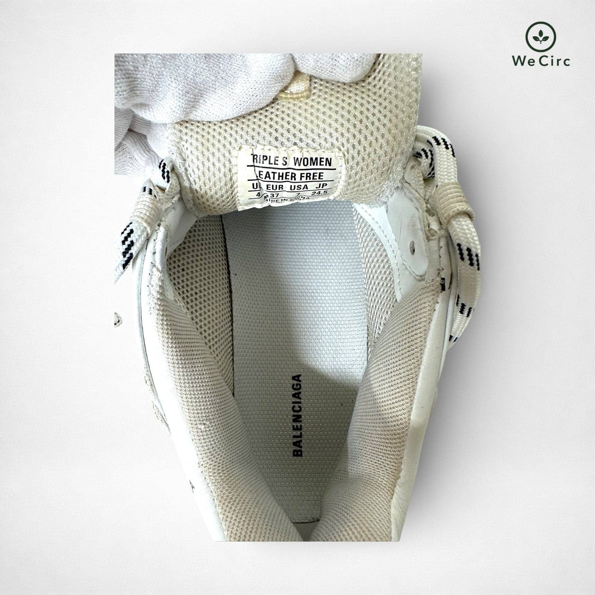 Triple S Logo Print Sneaker WeiÃŸ 37 - Detailbild