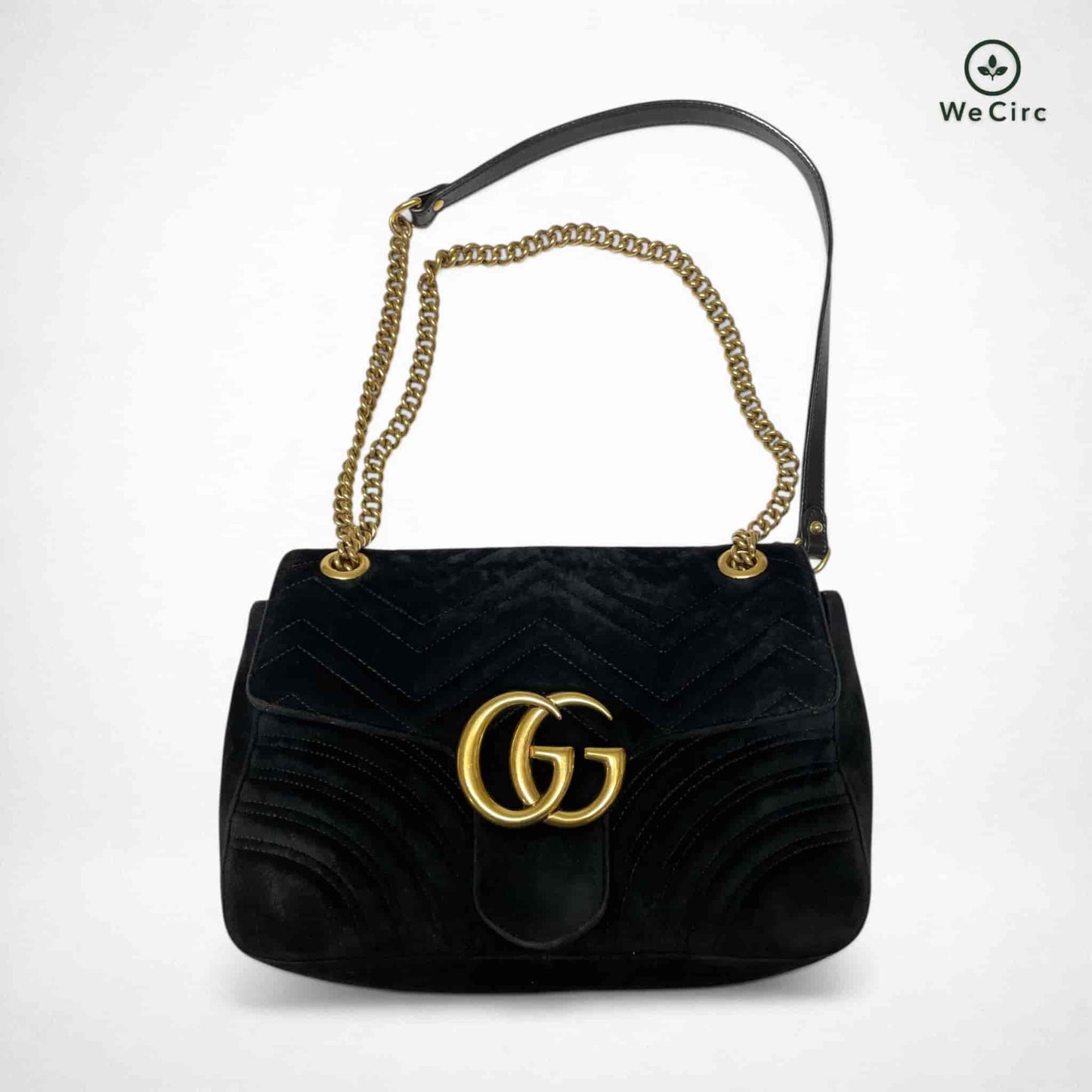 Marmont Schultertasche Samt Schwarz - Detailansicht